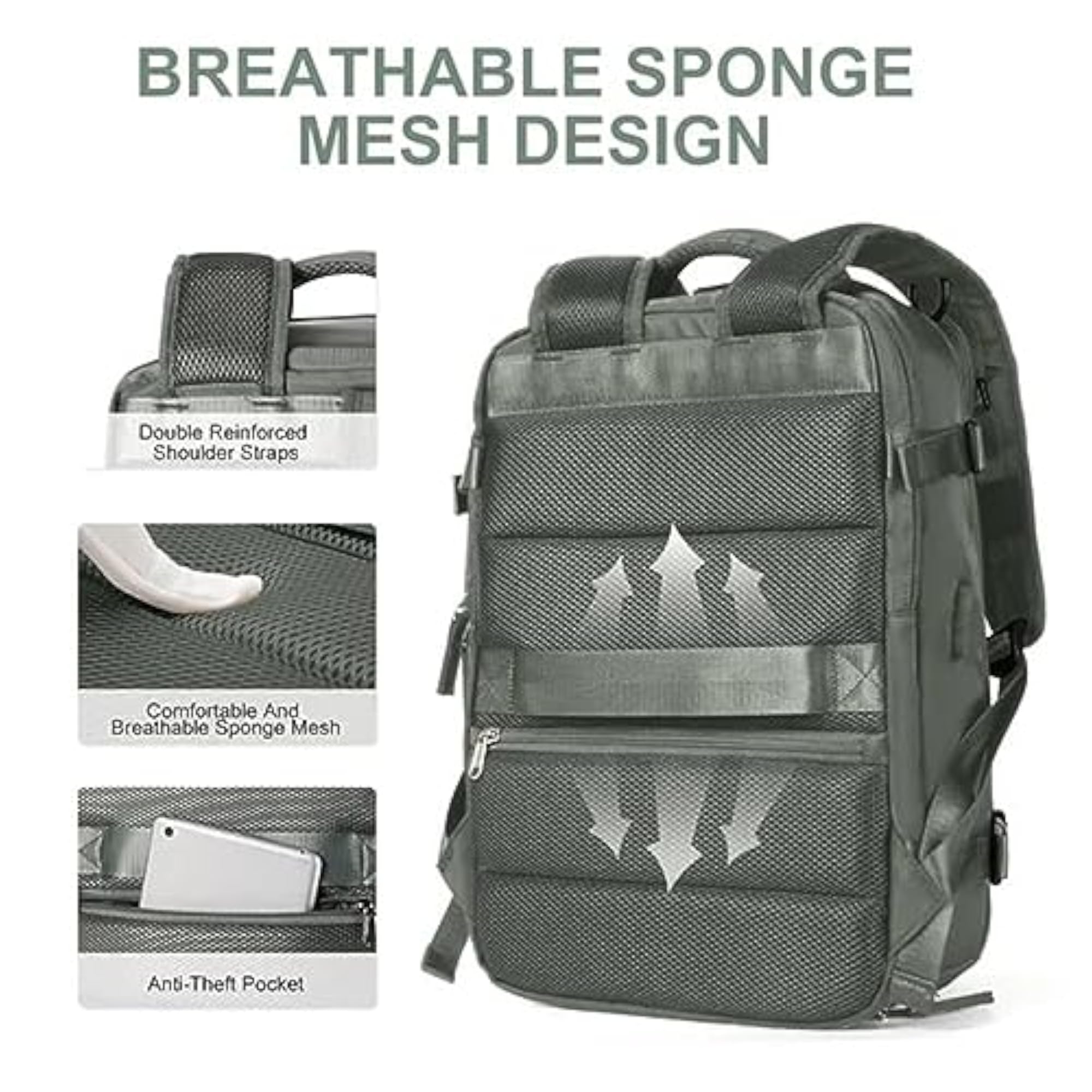 Large Waterproof Travel Backpack for Hiking