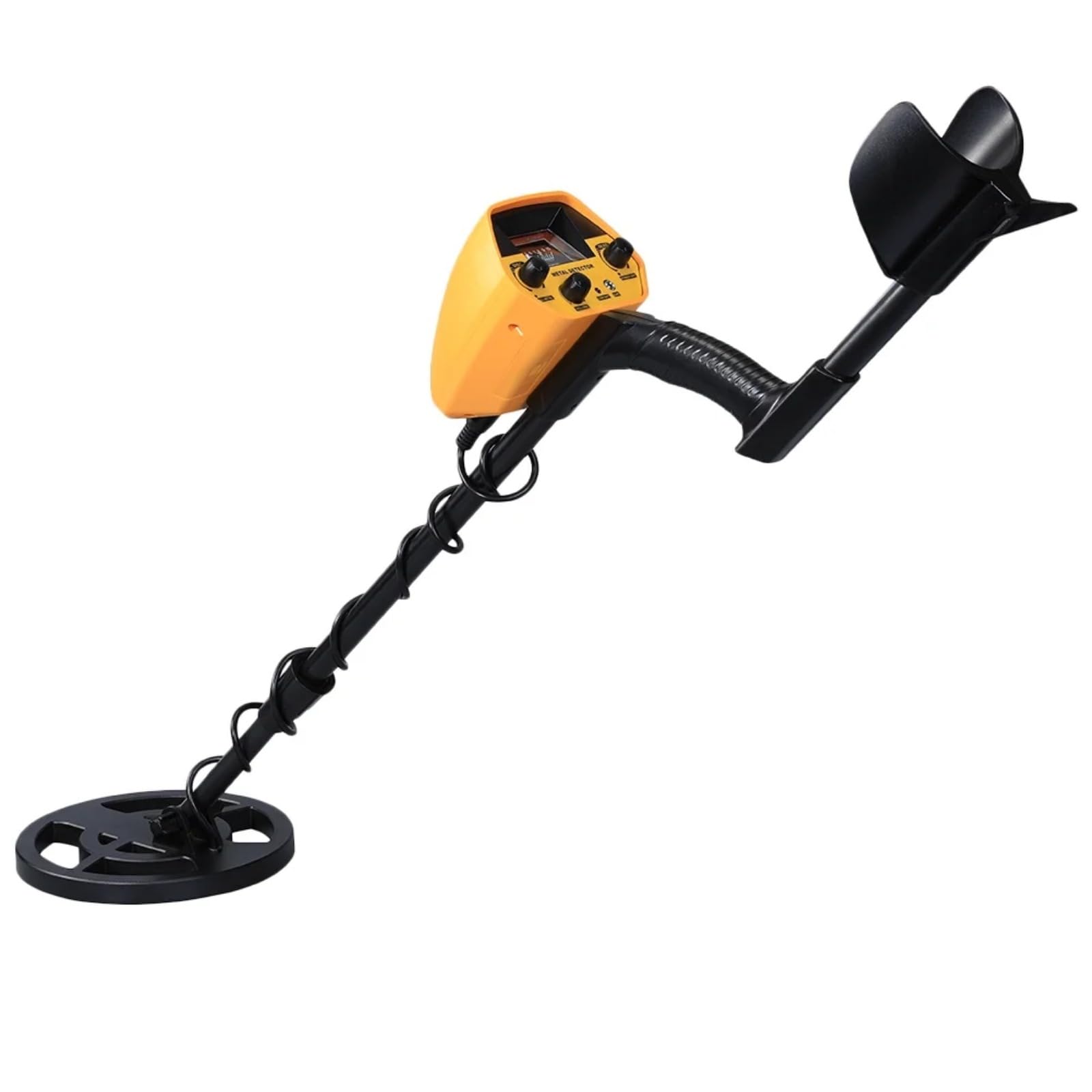 Beelines Metal Detector, High Accuracy Gold Finder, Lightweight Adjustable Stem for Beach and Treasure Hunting (yellow)