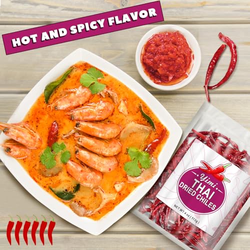 Image of Yimi Dried Chili Peppers 6 Pack Bundle - Arbol, Guajillo, Thai, Sichuan Medium Hot, Sichuan Super Hot, Guizhou, Super Pack of Dry Whole Pepper Chiles (24oz Total), Ideal for Gift
