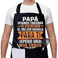 Gkmamrg Papá Delantales de Cocina - Regalo para Papá Padre- Delantal ajustable Delantales de chef para cocina, barbacoa, restaurante de jardinería, barbacoa, café Regalo Pere