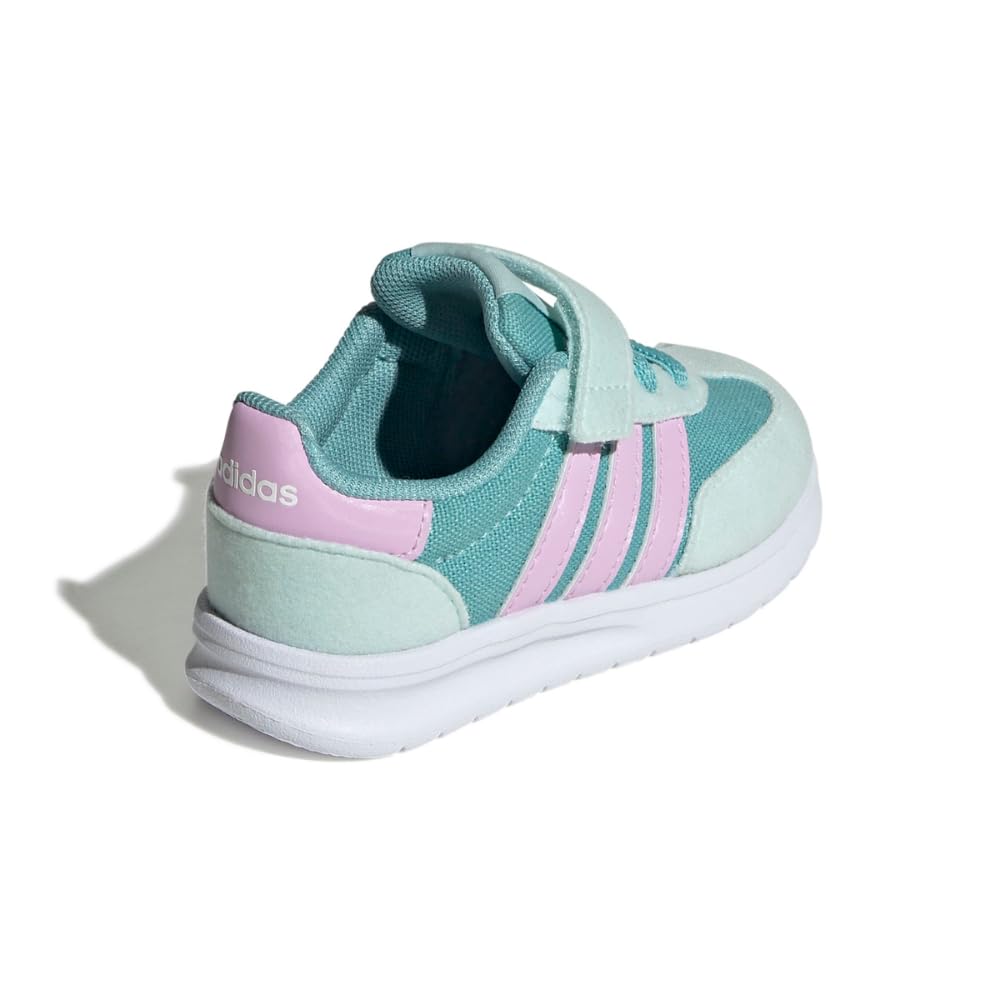 adidas Kids Run 70s 2.0 Elastic Lace & Strap Sneaker, Mint Ton/Bliss Lilac/Halo Mint, 9.5 US Unisex Toddler