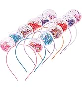 Zifengcer 6Pcs Mouse Ears Headbands for Girls Kids Bear Ears Sequin Hairband Glitter Ears Head Ba...