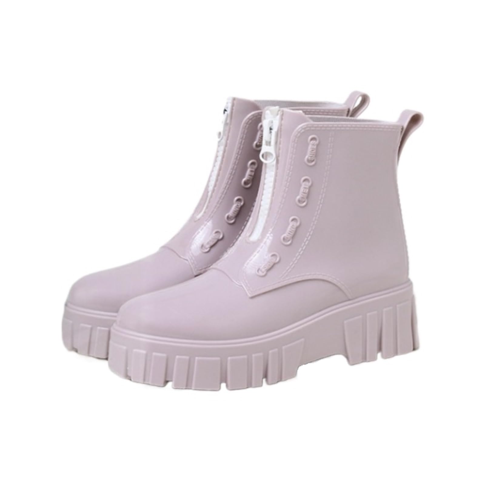 Botines De Agua Botas De Lluvia De Suela Gruesa For Mujer, Impermeables, De Tubo Medio, Antideslizantes, For Exteriores para Trabajo Jardinería(Pink,41)