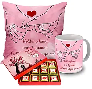 Midiron Romantic Gift For Wife/Girlfriend/Husband/Boyfriend/Lover Valentine Gift For Wife Chocolate Gift For Valentine'S Day,Birthday,Anniversary Cushion-12 * 12 Inch&Mug-325 Ml,0.4 Grams