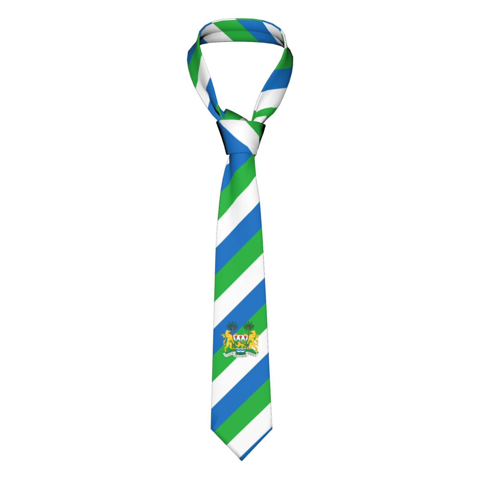 DABOYOZHZH Sierra Leone Flag 8 Striped Necktie Men'S Neck Ties Mens Party Business Neckties Soft Skil Tie