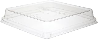 Eco-Products Recycled 9" To Go Container Dome Lids, Case of 200, Dome Covers, Fits 47oz Square Boxes, 100% Recycled PET From Plastic Bottles, Clear For Visibility