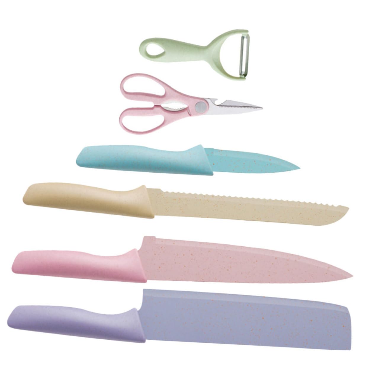 Cabilock 1 Set Creative Stainless Steel Kitchen Knife Cutters with Peeler Ergonomic Design for Easy Handling Dishwasher Safe Kitchen Tools for Chefs and Home Cooks Random Color