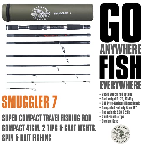 Rigged & Ready™ Smuggler 7 | Angelausrüstung, 7-teilige 260 cm & 235cm Reise-Angelrute | High Performance Angeln mit… – Bild 3
