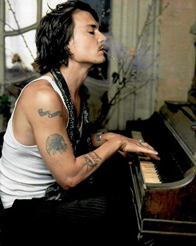 Photograph Of Johnny Depp Sitting Playing Side Profile X