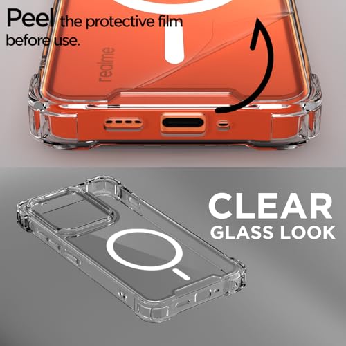 Image of Pikkme Back Cover for Realme P4 Power 5G Mag-Safe Shockproof PC + TPU Protective Case Magnetic Support Bumper Case (Transparent Mag-Safe)