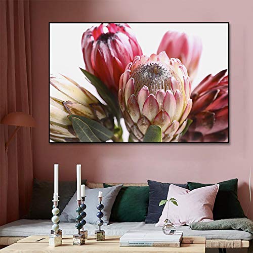 Toile peinture fleur impériale 50x70 cm moderne sans cadre pour décoration murale