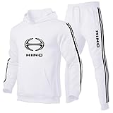 GWWGWW Hombres suéter sudadera+sudaderas Hi.n_o Printed Outdoor Leisure Classic Outdoor Hooded Sports suit, blanco, L