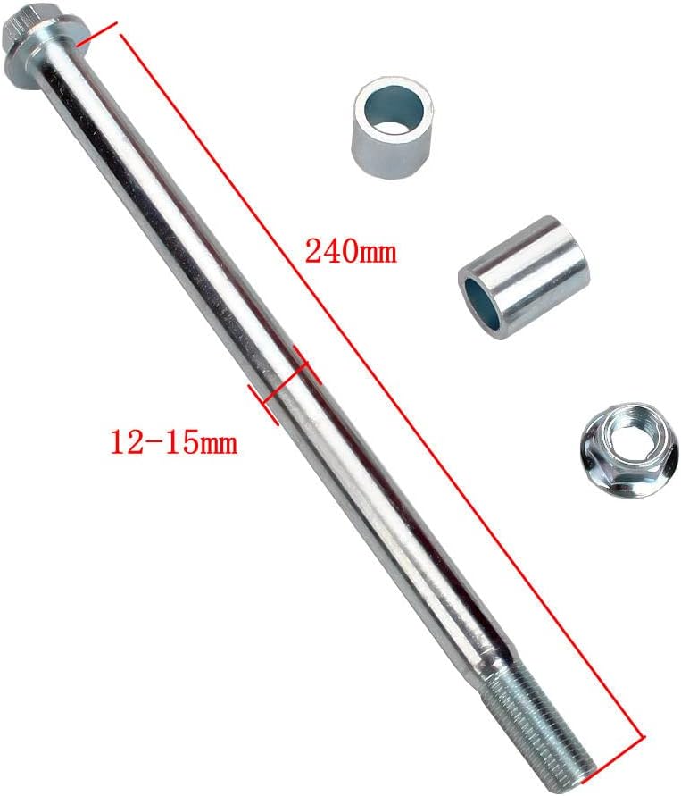 Rear Wheel Axle With Spacers 12-15mm 240mmFor 125cc 140cc 160cc Pit Dirt Bike motorcycle (15MM)
