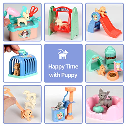 Takihon Dog House Toy Set For Kids,Puppy Pet Care Playset,Pretend Play Toys With 6Pcs Realistic Detailed Dog Figures,Fun Role Play Educational Toys,Birthday Gift For Toddlers,Boys,Girls(25Pcs) #TOP1
