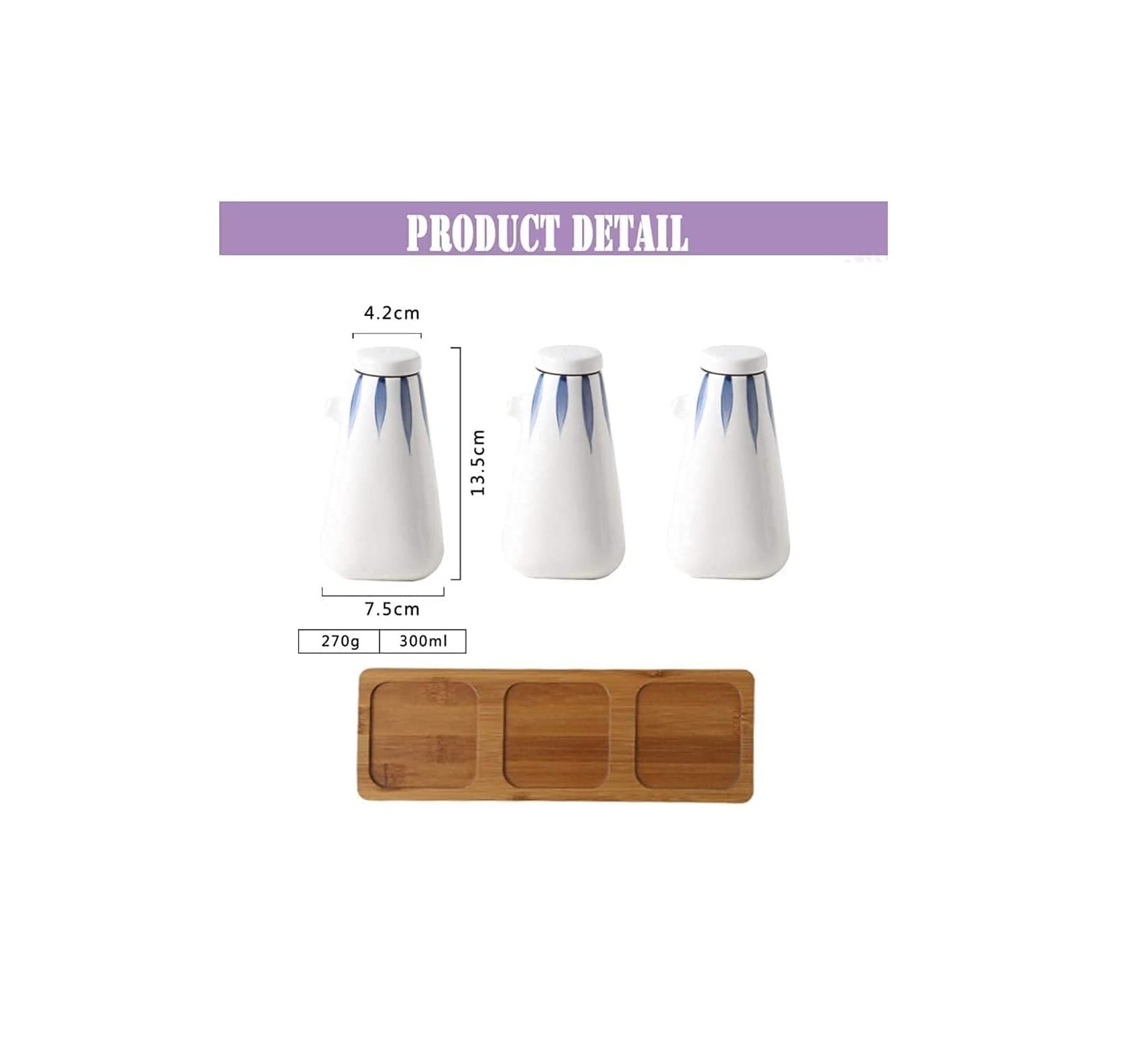Dispensador de Aceite y vinagre, Elegante dispensador de Aceite y vinagre de cerámica, Juego de 3, condimentos y Utensilios de Cocina.