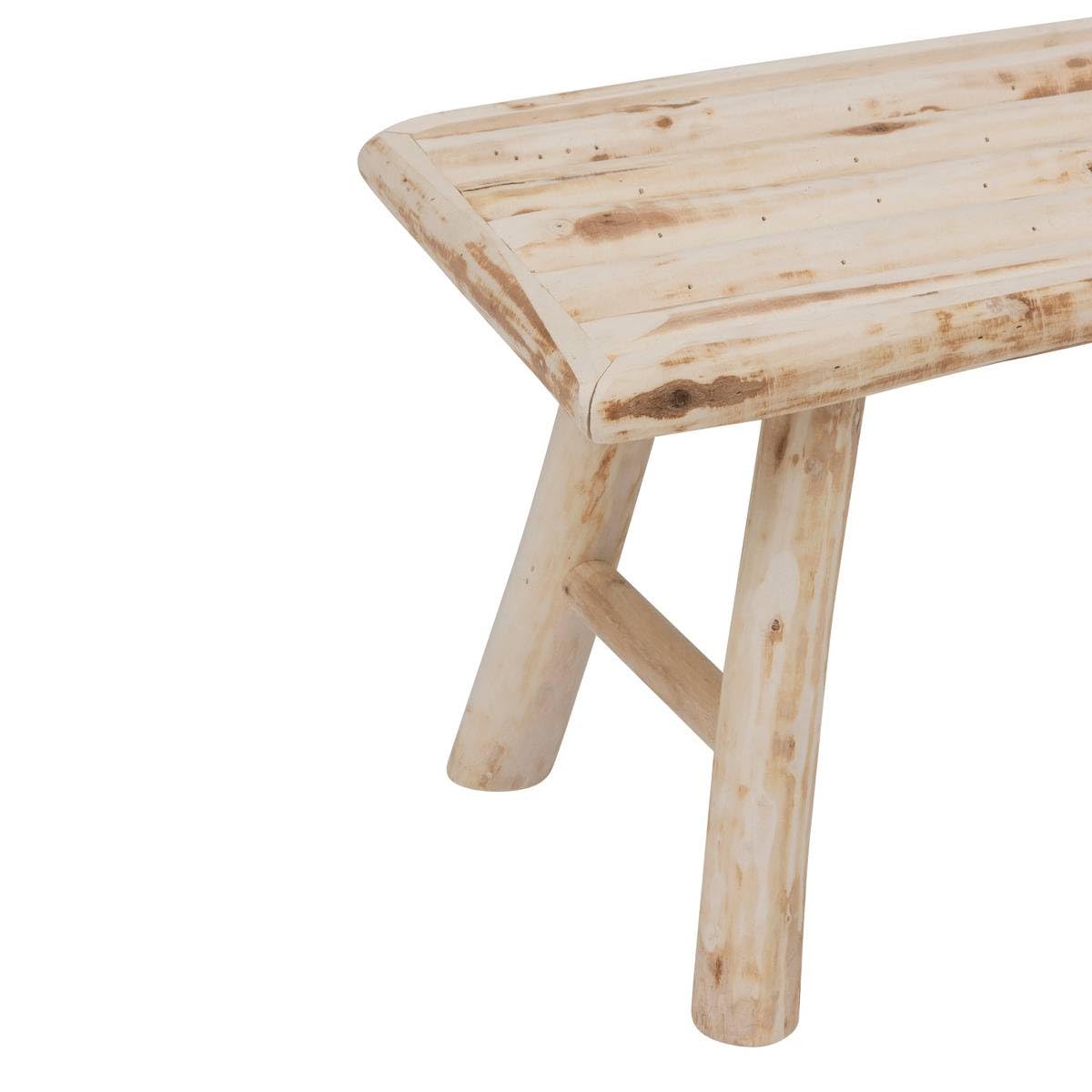 Atmosphera - Banc d'Appoint Woody en Bois Massif, 70 x 26 x 31 cm - pour Entrée, Salon, Chambre