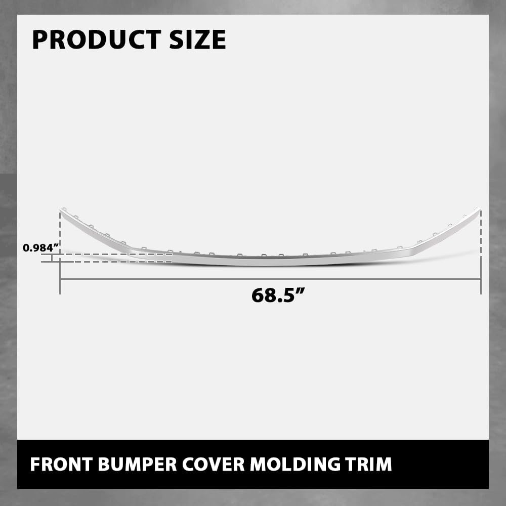 G-PLUS Front Bumper Cover Molding Trim Insert Impact Strip, Compatible with Audi SQ5 & Q5 W/SLine Package Only 2018-2020, 80A807107DGRU, AU0807107