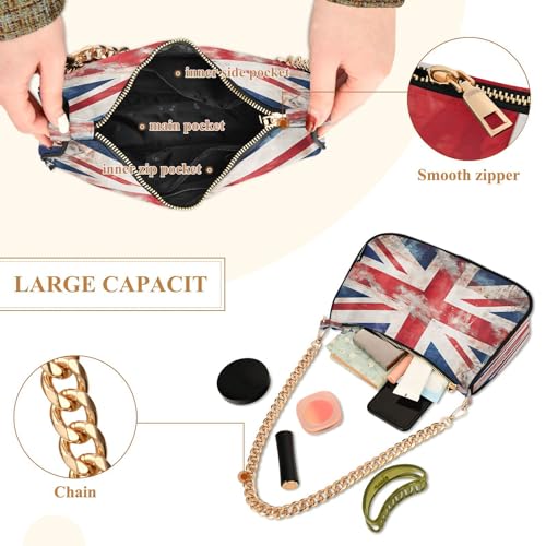 Image of Shoulder Bags for Women American US Flag Independence Day Patriotic Hobo Tote Handbag Small Clutch Purse with Zipper Closure
