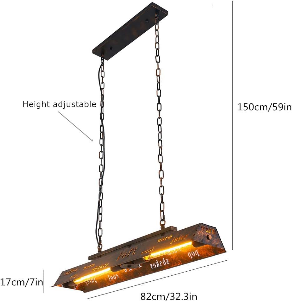 Fеаturеd Prоduсt Farmhouse Chandelier Industrial Pendant Lighting Metal Hanging Pendant Light Pendant Kitchen Island for Pool Table Kitchen Island Living Dining Room Bedroom Bar Retro Letters Pendant Lamp E26