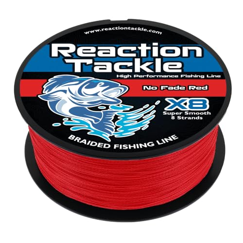 Reaction Tackle Colorfast Braid Line X8 No Fade Red 25Lb 150Yd