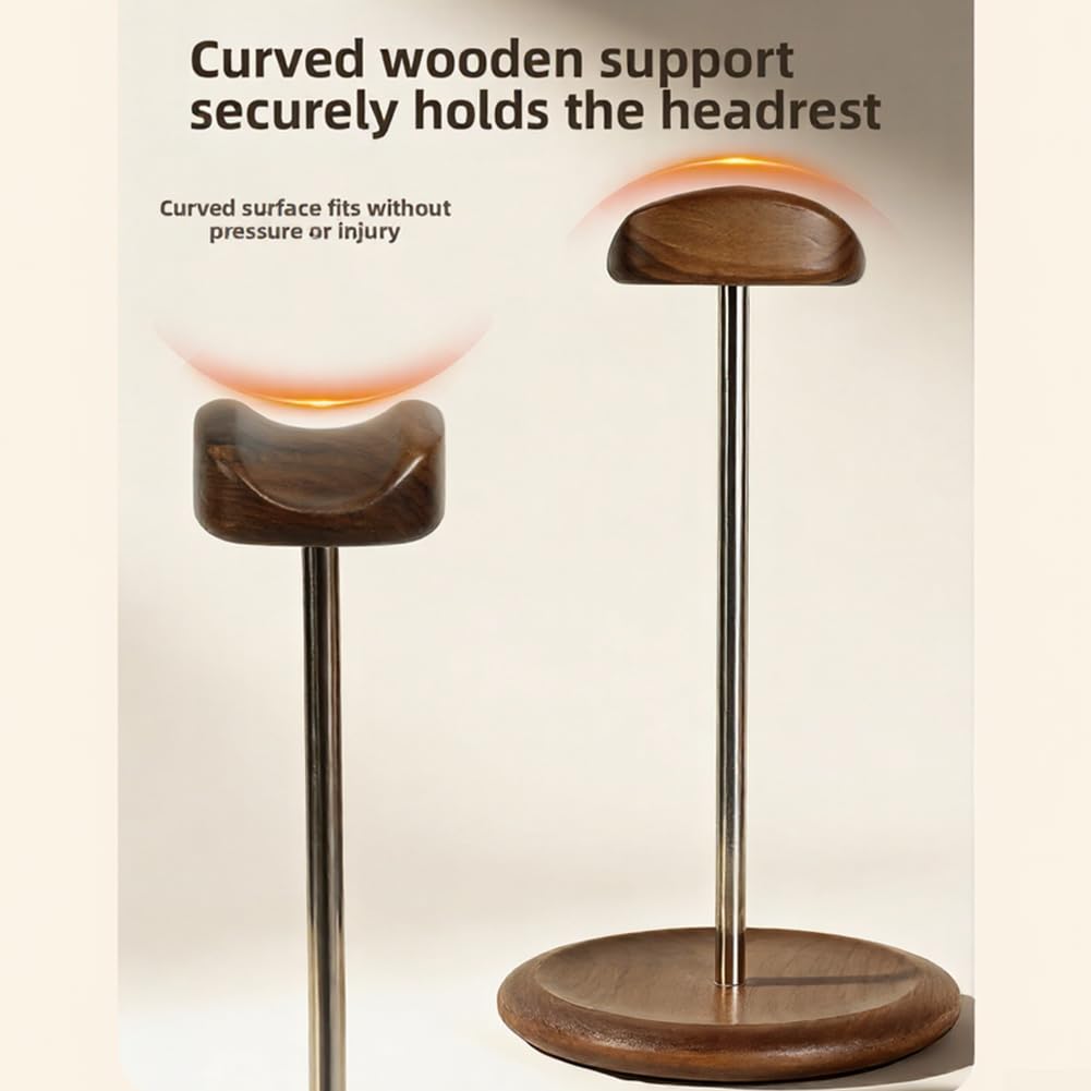 Stand Cuffie in di Noce per americano Massiccio Stand Cuffie