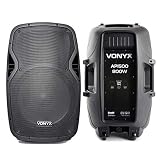 VONYX Pair AP1500 Passive DJ PA 15 Inch Foldback ABS Lightweight Speakers 1600W