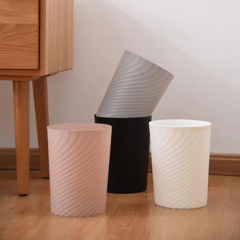 Miniatura 5 de Bote de basura pequeño, cubo de basura de plástico, cubo de reciclaje de basura, cubo de basura redondo para baño, oficina, dormitorio, cocina, 1.8