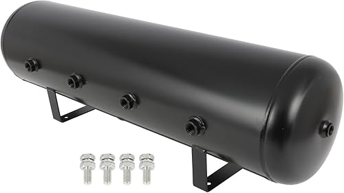 Miniatura 8 de cciyu Tanque de aire de acero de 8 galones, tanque de bocina de tren de presión de aire de 9 puertos para camión, tren, barco, suspensión de