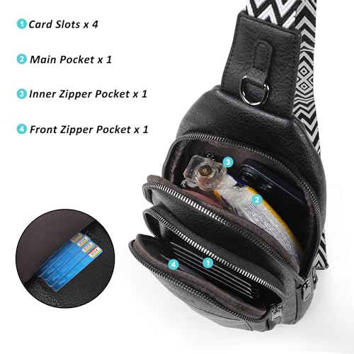 Image of TANTOMI Small Sling Bags for Women, Leather Cross body Purses Bag for Daily Travel Leisure Sport Fanny Packs with Adjustable Strap