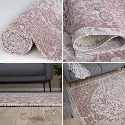 THE RUGS Machine Washable Rug – Medallion Design Rugs for Living Room, Bedroom, Hallway, Flat-weave Area Rugs, (Pink, 80x150 cm) - Cosy Home Interiors THE RUGS Machine Washable Rug – Medallion Design Rugs for Living Room, Bedroom, Hallway, Flat-weave Area Rugs, (Pink, 80x150 cm) - Image 6