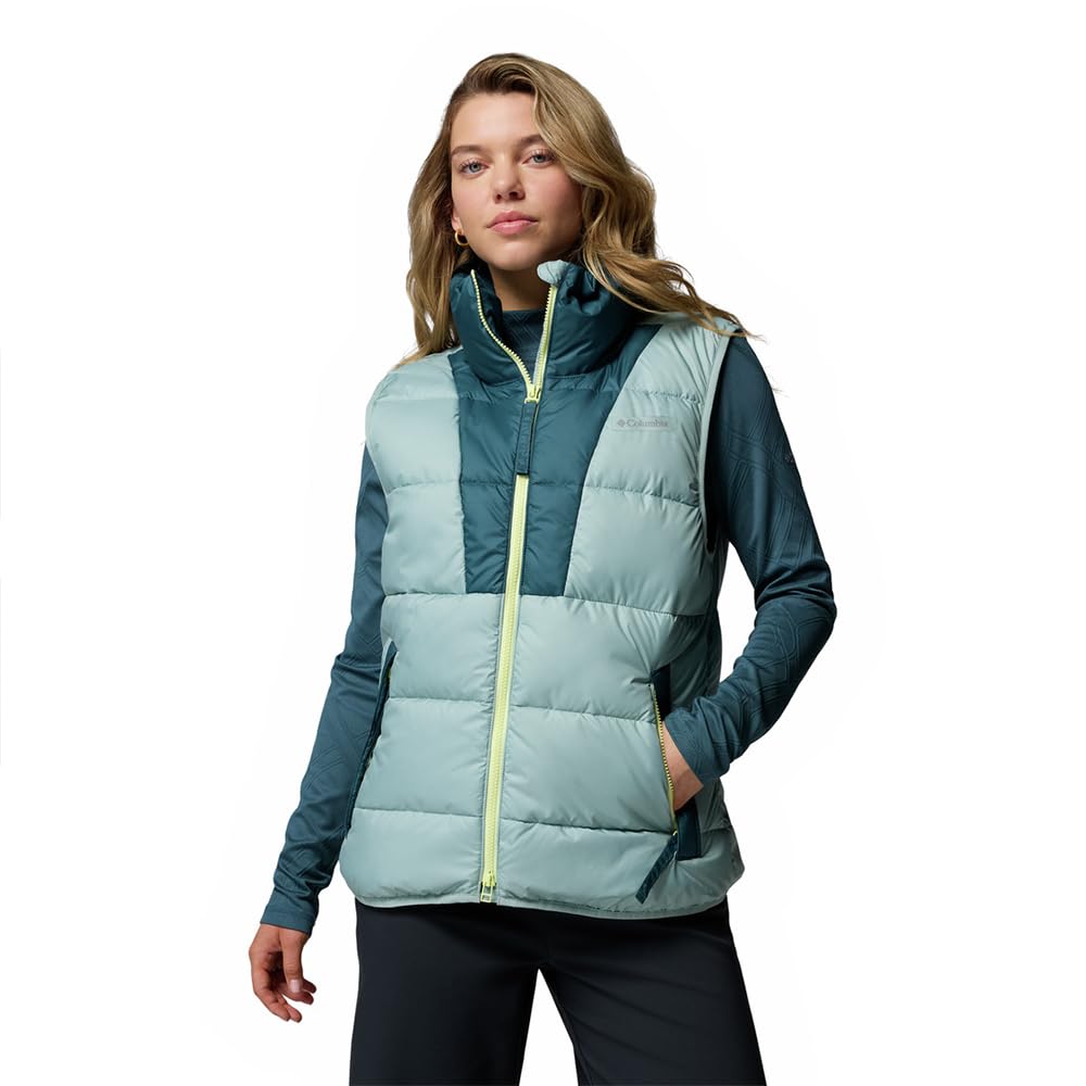 Columbia Women's Pike Lake 3 Vest, Puffer Vest Body Warmer, Crushed Blue/Everblue, XS