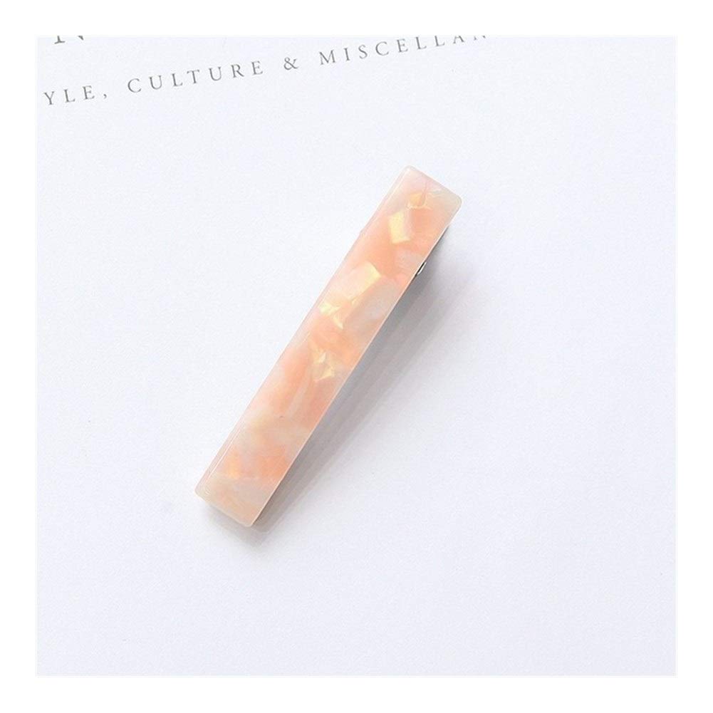 chenran Fashion Rectangle Acetate Hair Clip Bangs Clip Women Girls Headwear Barrettes Hairpins Gifts Geometric Marble Pattern Duckbill Clamps Hair Clips (Color : 5)