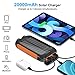 Portable Charger Solar Power Bank 20000mAh with USB-A and USB-C 5V/3A Output Port Battery Pack Compatible with iPhone, Samsung, iPad, Waterproof Emergency LED Flashlights Perfect for Camping, Hiking