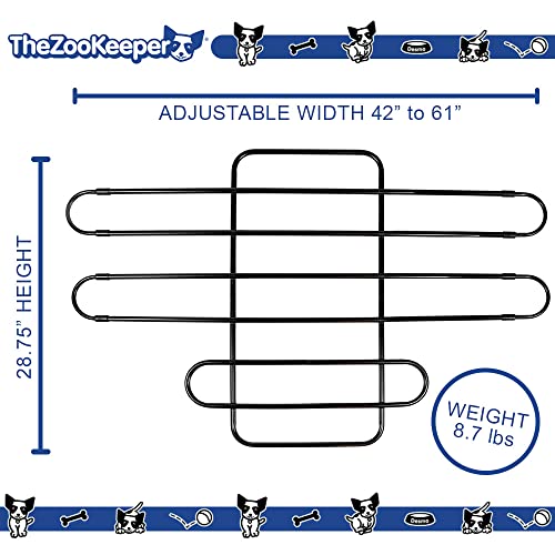 Zookeeper Vehicle Pet Barrier: Adjustable Universal for Cars, Trucks, SUVs - Moves with Your Vehicle Seats. Tilt. Slide. Recline. Easy Install Dog Car Gate - Strong Metal Tubing Gate Divider