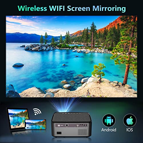 VGKE T28 Beamer, Full HD Beamer 5G WiFi Bluetooth,Elektrischer Fokus,25000 Lumen 1080P Video Beamer 4K Heimkino, 4P&4D Zoom, 300 Zoll Heimkino Projektor, Kompatibel mit Smartphone/PC/TV Stick/TV Box – Bild 6