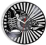 AVJERA Orologi da Parete Decorativi in ​​​​Vinile da Parete Sneaker Wall Art Scarpe Orologio da Parete Tela in Pelle