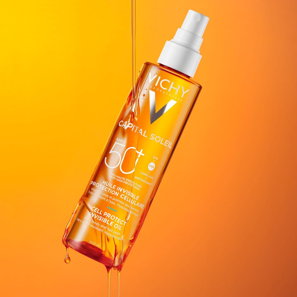Vichy Capital Soleil Huile Solaire SPF50+ Visage Corps Cheveux 200 ml