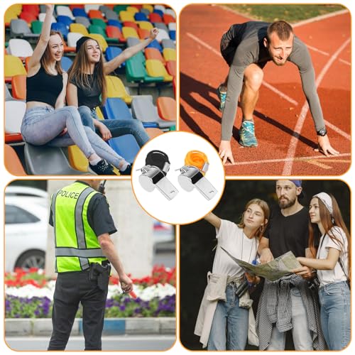 Set de 7 silbatos metálicos con cordón para entrenamiento miniatura 5