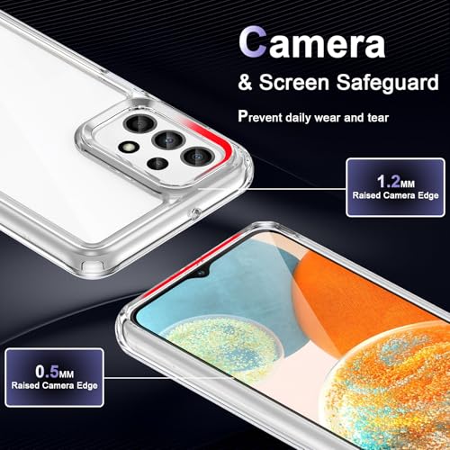 Image of Case for Samsung Galaxy A23 5G /4G, Military Grade Drop Protection Phone Case, Yellowing Resistant, Anti-Scratch Hard PC Back, Shockproof Hard Ultra-Thin Protective Cover, Clear