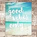 Beach Good Vibes Only (Set of 4) Art Print - 8x10 (Unframed) | Transform Your Space with Tranquility Art Print | Captivating Coastal Scenes to Elevate Your Home Decor | Farmhouse Decor | Wall Decor