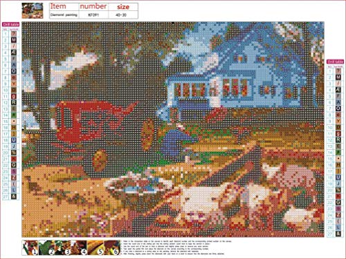 Plzoslly Diamond Painting Kits For Adults Kids, Diy 5D Square Drill Embroidery Cross Stitch Arts Painting For Home Wall Decor Gift 12 X 16Inch(Farm, Pig Pattern) #TOP2