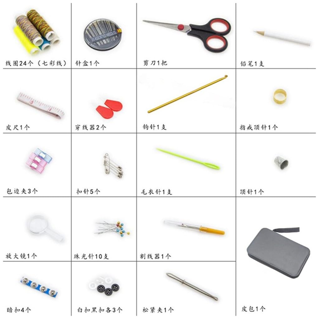 Kit de Costura portátil, Juego de Costura, Caja de Costura para el hogar, 94 Piezas, Caja de Almacenamiento de Costura