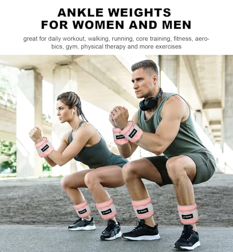 Image of Adjustable Ankle Weights for Women Men 1 2 4 5 6 8 10 LBS 1 Pair Leg Weights Wrist Hand Arm Weights with Removable Weight Strength Training Weight for Walking Running Gym Fitness Physical Therapy