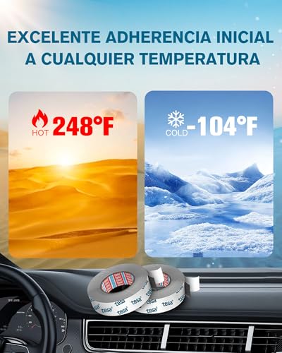 Miniatura 6 de Emitever Cinta Doble Cara Extrafuerte 6703-5,5mx20mm Adhesiva Doble Cara, Impermeable Resistente Temperatura, Adecuada Para Superficies Metálicas, Plástico, Instalación Fijación Electrodomésticos