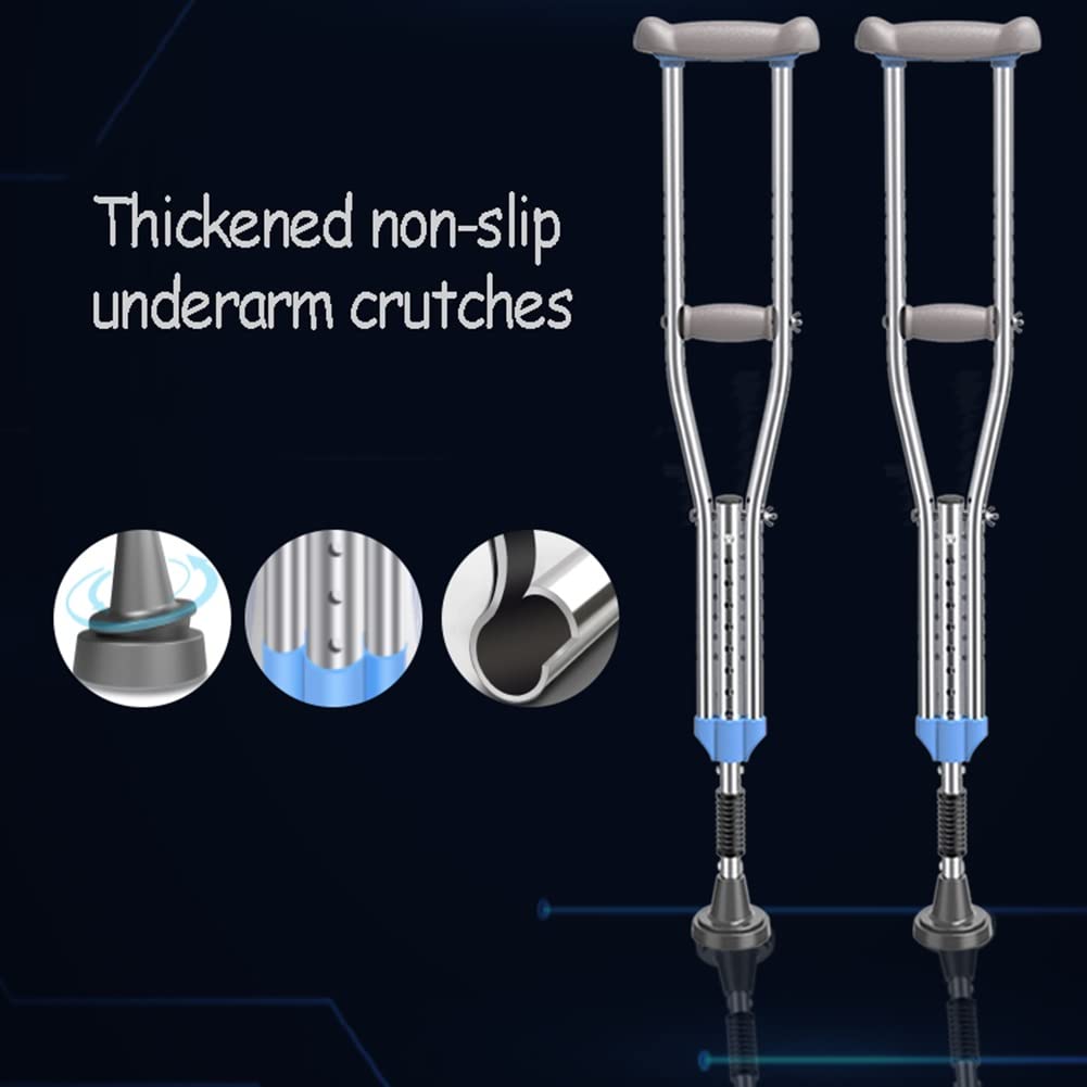 Wysokość Regulowane Kule, Podpórka Pod Pachy Crutches Dorosłych z Ergonomicznym Uchwytem, 1 Para, Pojemność Wagowa 150kg/330lbs (Size : L)