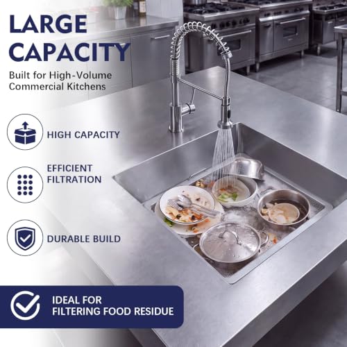 Image of 20 x 20 inch Commercial Drop-in Sink Drain Basket 304 Pre-rinse Scrap Strainer