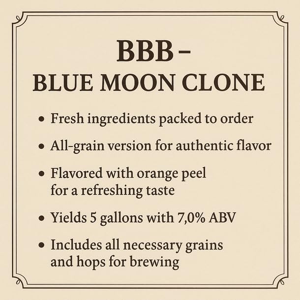 Brown Box Beer BBB - Blue Moon Clone - All Grain