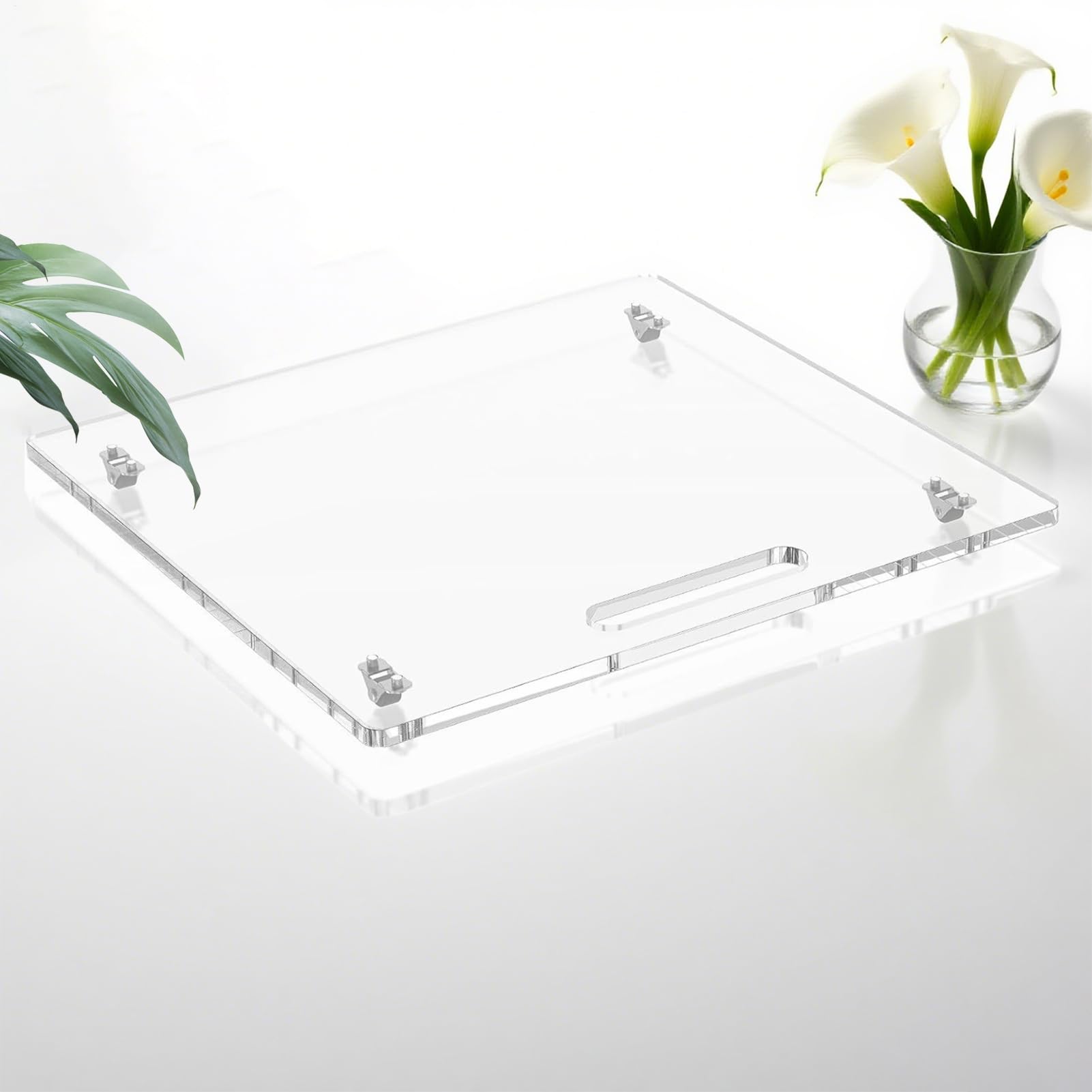 Posavasos de cajón para encimera de | Bandeja deslizante de acrílico para con ruedas de goma - 35 x 33 cm Organizador de tabla de ruedas para electrodomésticos de cocina | Para