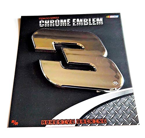 Dale Earnhardt Sr Senior #3 Premium Raised Silver Chrome Color Auto Emblem Decal Nascar Racing