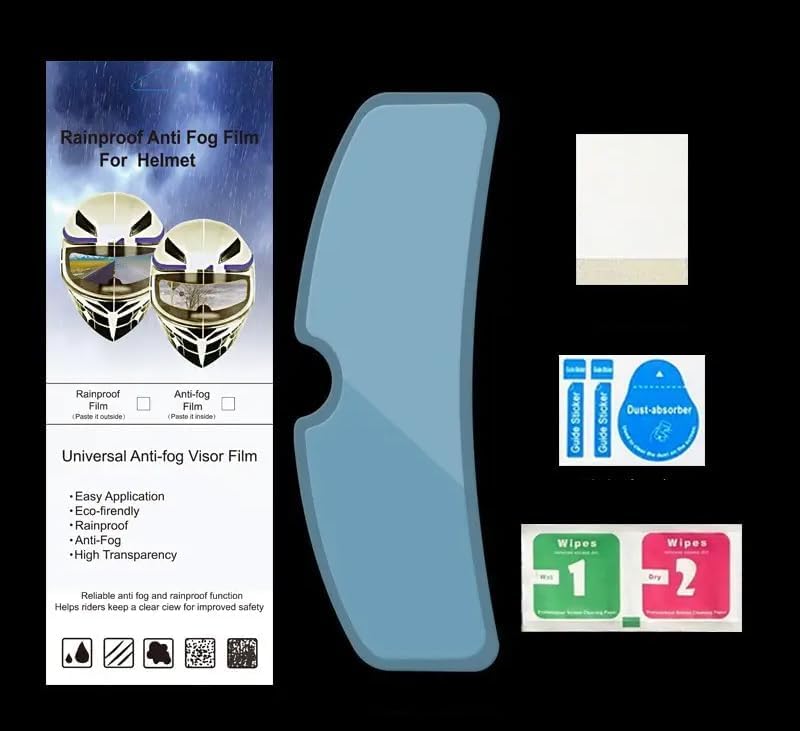 Image of QAWACHH Anti Rain Film for Helmets (Helmet visors) (Paste Outside Area of Helmet) | Transparent & Waterproof Protection Film | Clear Visibility During Rainy Days.
